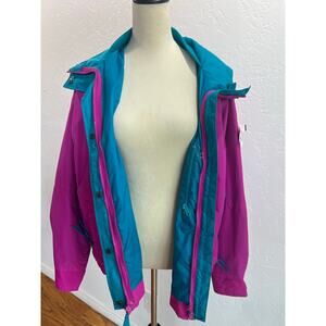 Vintage Columbia Bugaboo Radial Sleeve Ski Jacket Women’s XL – Pink & Teal 90s